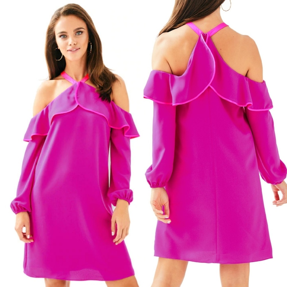 Lilly Pulitzer NWT Pink Abrielle Dress, Size 0 - Picture 1 of 8